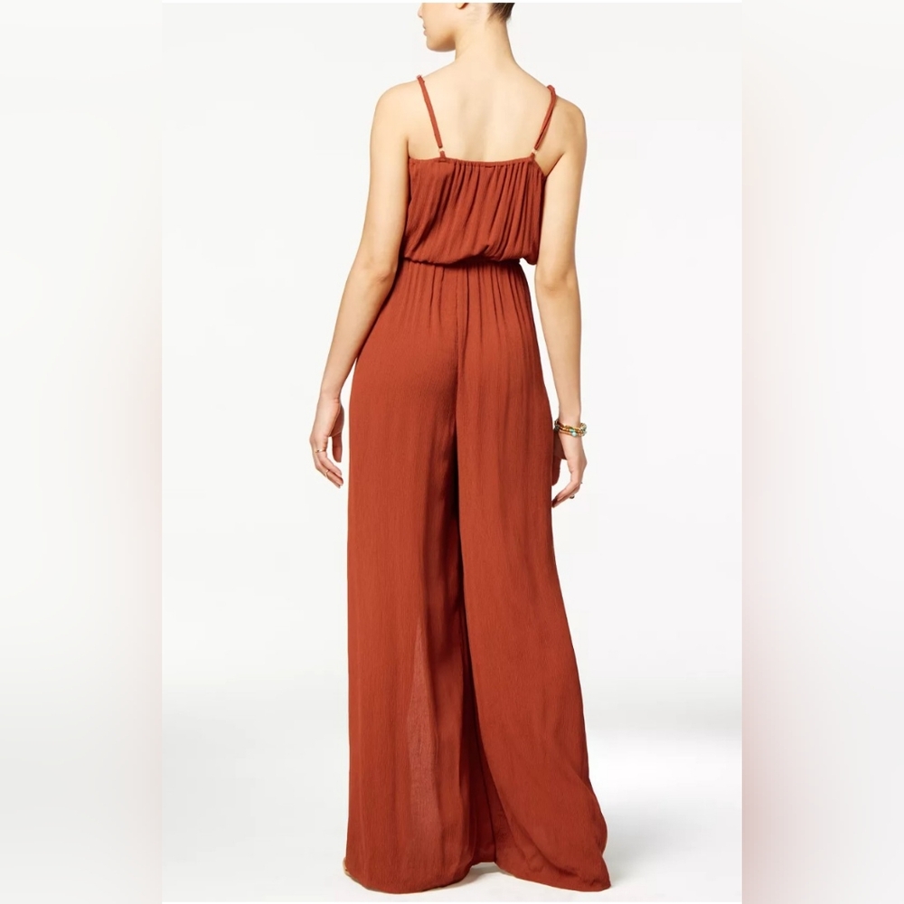 Junior's/Women's Juniors' Embroidered Slit-Leg Jumpsuit, Sz. M. - Picture 2 of 2